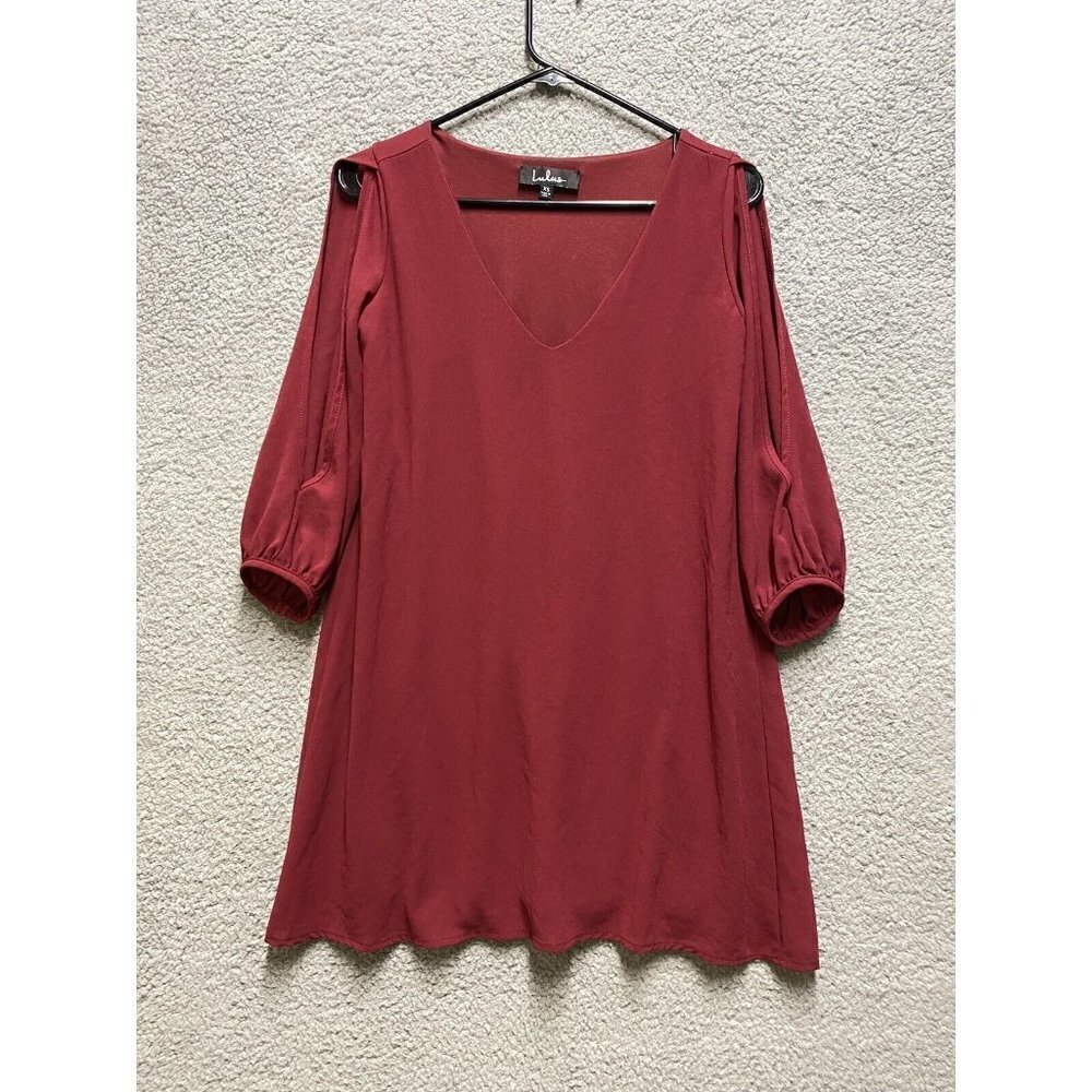 LULUS Women's Red Split Half Sleeve Dress Size XS